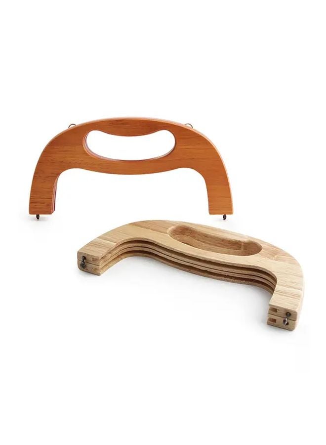 Brown Wooden Bag Purse Frame Handle For DIY Handbag Wallet Making Kit - Image 5